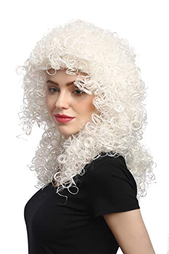 WIG ME UP - 91122-ZA80 Perücke Damen Karneval Halloween Lang Volumen stark gelockt Weiß Weißblond Engel Christkind von WIG ME UP