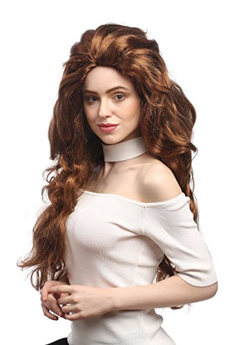 WIG ME UP - 91320-ZA30A Perücke Damen Fasching Karneval sehr lang toupiert wellig voluminös Braun Rotbraun 75 cm von WIG ME UP