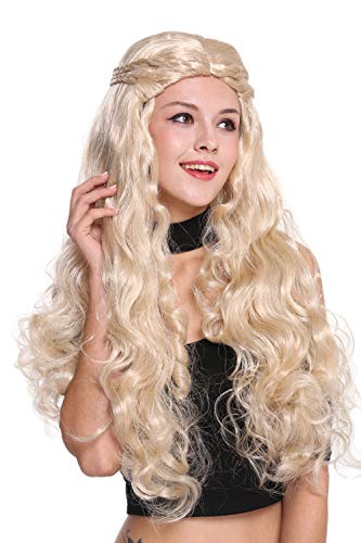 WIG ME UP - 91323-ZA83 Perücke Damen sehr lang wellig hellblond aufwendig geflochten Mittelscheitel Romantik Märchen Prinzessin Hippie von WIG ME UP