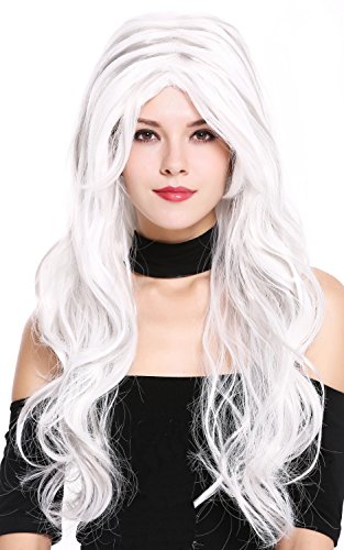 WIG ME UP - 91529-ZA60+ZA68A Perücke Damen Karneval Fasching sehr lang wellig grau weiß mix Mittelscheitel Fee Schneekönigin von WIG ME UP