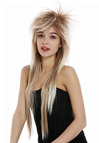 WIG ME UP - 9666-27T613 Perücke Damen Herren 80er Glam Rock toupiert lang Blond Mix von WIG ME UP