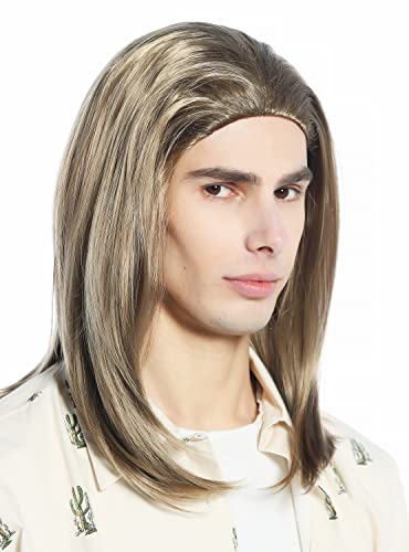 WIG ME UP - CW-047-KII12 Perücke Damen Herren Karneval Fasching blond glatt lang halblang Gigolo Schönling von WIG ME UP