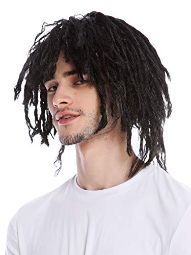 WIG ME UP - CXH-001-P103 Perücke Herren Damen Halloween Karneval Dreadlocks Rasta Afro Karibik Look kurz schwarz von WIG ME UP