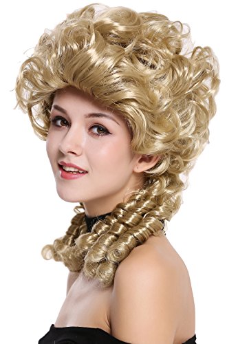 WIG ME UP - DH1009-ZA89 Perücke Damen Karneval Barock Renaissance Romantik Spiral Hofdame Locken toupiert Blond von WIG ME UP