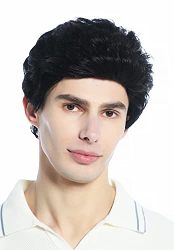WIG ME UP - DW1333A-1 Perücke Herren Damen unisex kurz leicht gewellt Tolle Schwarz von WIG ME UP