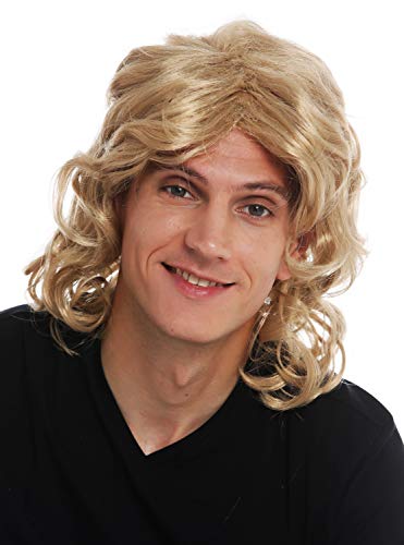 WIG ME UP - F26722-ZA82A Perücke Karneval Herren lang gewellt blond Mittelscheitel Gigolo Schönling Schlager-Sänger von WIG ME UP