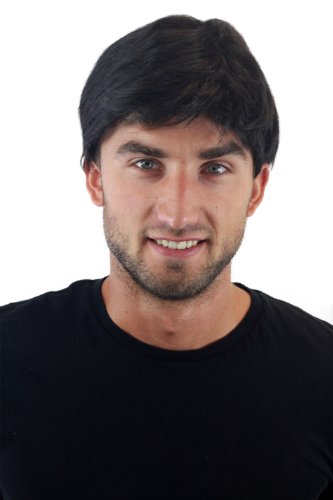 WIG ME UP - GFW1168-1B Herrenperücke Perücke Männer Kurz Jugendlich Lässig Modisch Schwarz Toupet von WIG ME UP