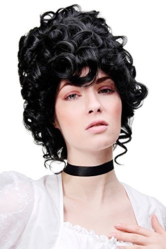 WIG ME UP - GFW1675-1B Qualitätsperücke Perücke Rokoko Barock Adlige turmhoch schwarz Marie Antoinette von WIG ME UP
