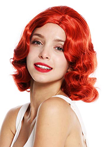 WIG ME UP - GFW1726-137 Damenperücke Perücke 20er Jahre Swing Jazz Charleston Chicago Mittelscheitel Wellen wellig feuriges Rot von WIG ME UP