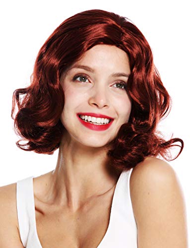 WIG ME UP - GFW1726-35 Damenperücke Perücke 20er Jahre Swing Jazz Charleston Chicago Mittelscheitel Wellen wellig Rotbraun von WIG ME UP