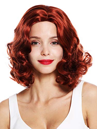 WIG ME UP - GFW1726-350 Damenperücke Perücke 20er Jahre Swing Jazz Charleston Chicago Mittelscheitel Wellen wellig dunkles Kupfer Rot von WIG ME UP