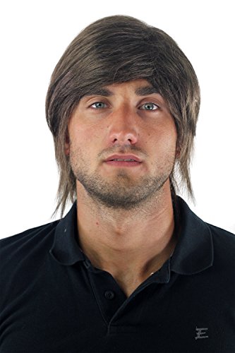 WIG ME UP - GFW929-8 Herren-Perücke Männer Mittellang Jugendlich Lässig Modisch Braun Scheitel von WIG ME UP