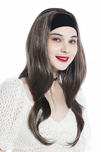 WIG ME UP - H9306-12 Perücke Haarteil Halbperücke mit Stirnband Braun Goldbraun lang glatt Haarverlängerung 65 cm von WIG ME UP