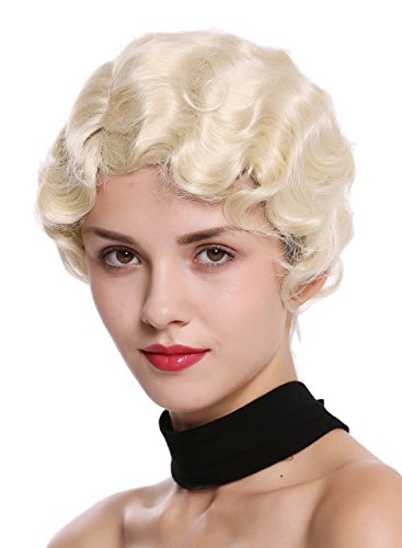 WIG ME UP - LD501-613 Damenperücke Perücke kurz 20er Jahre Swing Charleston Welle gewellt Scheitel Platinblond von WIG ME UP