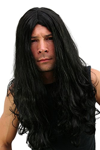 WIG ME UP - LM-155-P103 Perücke: Black Metal Headbanger Matte Mähne Rocker von WIG ME UP