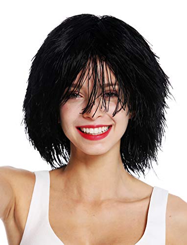 WIG ME UP - MMSLW-K01 Perücke Damen Herren Karneval struppig strohig voluminös Kobold Clown schwarz von WIG ME UP