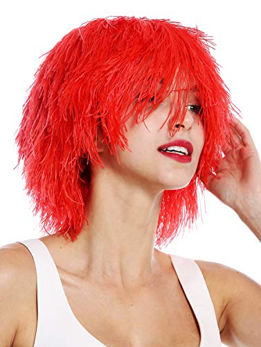WIG ME UP - MMSLW-K120B Perücke Damen Herren Karneval struppig strohig voluminös Kobold Clown Rot Feuerrot von WIG ME UP