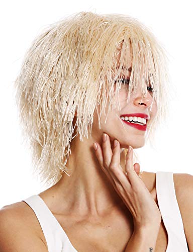 WIG ME UP - MMSLW-K8435 Perücke Damen Herren Karneval struppig strohig voluminös Kobold Clown Blond Strohblond von WIG ME UP