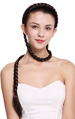 WIG ME UP - N1038-6 Haarteil Zopf an Haarreif geflochten super lang Tracht Braun 95 cm von WIG ME UP