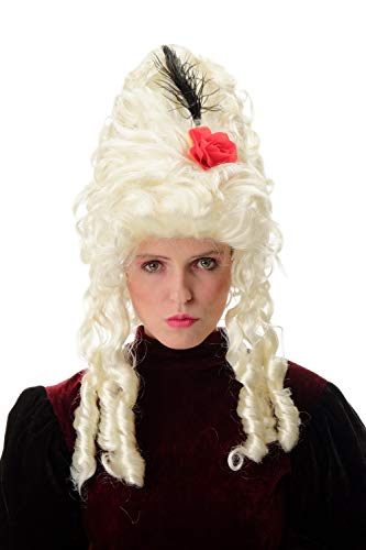 WIG ME UP - PT0045-P613 Damenperücke Karneval Fasching Barock Marie Antoinette Pompadour Platinblond Beehive Turnfrisur riesig von WIG ME UP