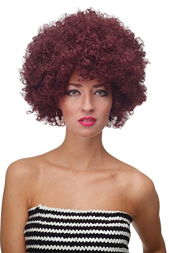 WIG ME UP - PW0011-PC99 Perücke Afroperücke Afro 70er Jahre Party Partyperücke Funk Funky Disco Foxy Dunkles Aubergine-Rot von WIG ME UP