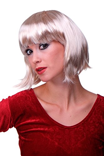 WIG ME UP - PW0114-P66 Sexy Party Perücke Bob Disco Kurz & Frech Go-Go Party Burlesque Hellblond Blond Goldblond PW0114-P66 von WIG ME UP