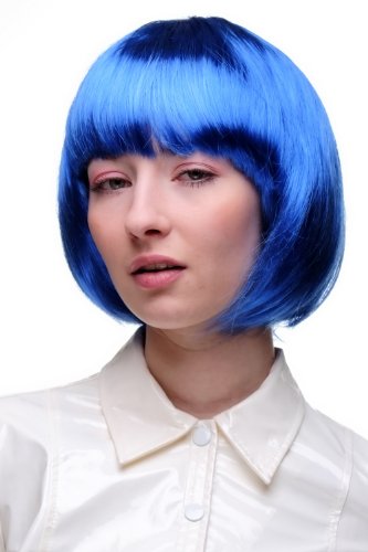 WIG ME UP - PW0114-PC3 Sexy Party Perücke Bob blau Disco Kurz & Frech von WIG ME UP