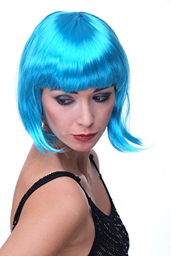 WIG ME UP - PW0114-PC40 Sexy Party Perücke Bob Disco Kurz & Frech Go-Go Party Burlesque Blau von WIG ME UP