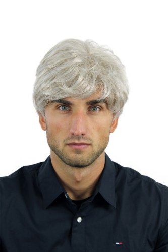 WIG ME UP – Perücke Damen Herren Unisex grau dicht volles Haar 25 cm WL-2106-51 von WIG ME UP