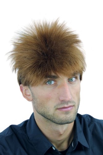 WIG ME UP – Perücke Herrenperücke Männer extravagant gestyled Strähnen Braun Rotbraun Mix WLA-1034S-12/30 von WIG ME UP