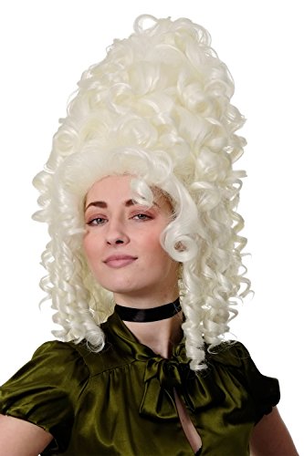 WIG ME UP - Qualitätsperücke Perücke Rokoko Barock turmhoch weiß weißblond GFW1650-613A Länge: ca. 55 cm von WIG ME UP