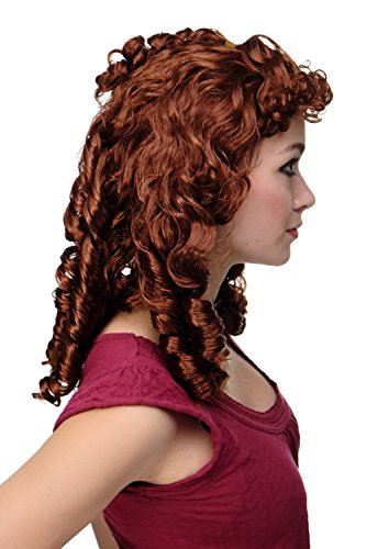 WIG ME UP - RJ048-P340 Perücke Fasching Karneval Biedermeier Antike Renaissance Korkenzieherlocken Braun Rehbraun von WIG ME UP