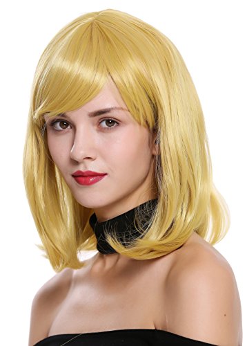 WIG ME UP - SA092-M4 Perücke Damenperücke Cosplay kurz schulterlang Longbob glatt Goldgelb Gelb von WIG ME UP