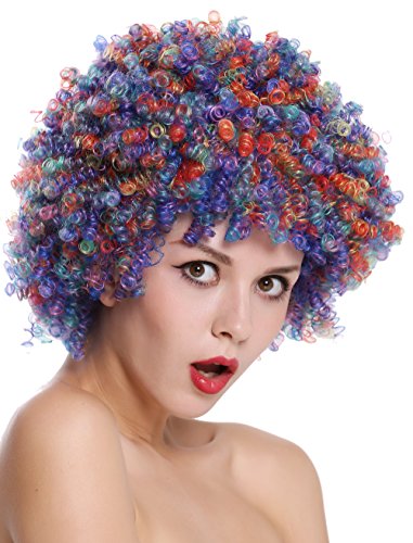 WIG ME UP - SZL-001-colorful Perücke Damen Herren Clown Clownsperücke Afro Locken Halloween Karneval bunt von WIG ME UP