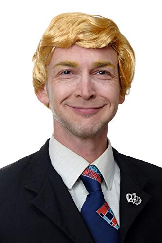 WIG ME UP - TL-001 Perücke Herren Scheitel Karneval US Präsident Reality Soap Darsteller Blond Goldblond von WIG ME UP