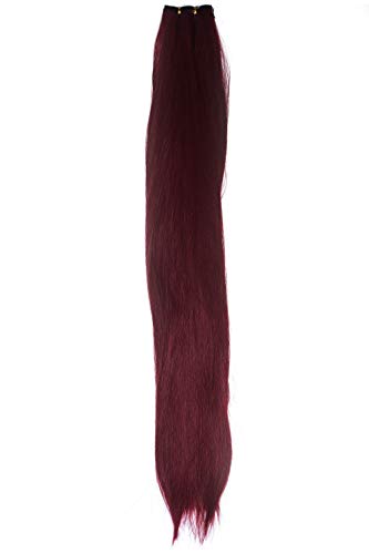 WIG ME UP - VK-WEFT-39 Tresse Kunsthaar-Tressen über 75 cm lang 250 cm breit hitzebeständig für Cosplay Theater Granatrot Rot von WIG ME UP