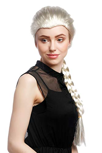 WIG ME UP - XR-009-P613 Perücke Damen Karneval Cosplay Blond Hellblond langer Zopf geflochten Prinzessin ca. 70 cm von WIG ME UP