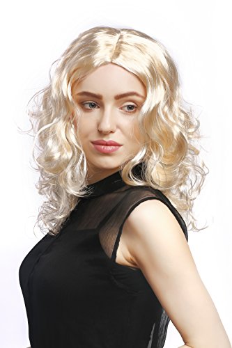 WIG ME UP - XR-010-P88 Perücke Damen Karneval Fasching lang Volumen Locken lockig Mittelscheitel Blond Hellblond 50 cm von WIG ME UP