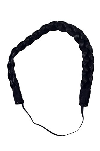 WIG ME UP - YZF-3080-1 Haarteil: geflochtener Haarreif Haarband braid braided hairband hair circlet Kunsthaar Schwarz von WIG ME UP
