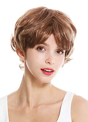 WIG ME UP - YZF-41008-12T16 Damenperücke Perücke Damen Pony kurz wild gewellt Braun Aschblonde Strähnen von WIG ME UP
