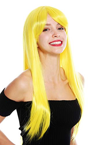 WIG ME UP - YZF-41062-T2104 Damenperücke Perücke Damen Cosplay lang glatt Pony gescheitelt gelb von WIG ME UP