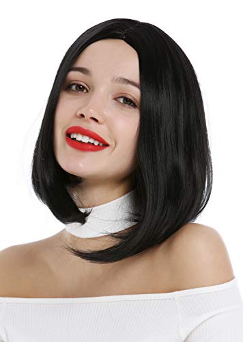 WIG ME UP - YZF-4365-1B Perücke Damen kurz konkaver Bob Longbob Mittelscheitel Schwarz von WIG ME UP