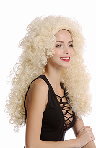 WIG ME UP - YZF-4380-613 Perücke Damenperücke Cosplay krasse Locken Mähne lang voluminös Platin Blond Engel Christkind von WIG ME UP