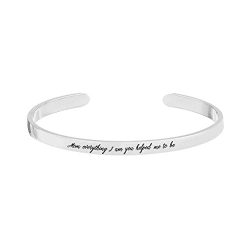 WIGERLON Inspirierendes Manschettenarmband für Mutter, Tochter, Schwestern und Freunde, graviertes Mantra, Metall WIGERLON Inspirierendes Manschettenarmband für Mutter, Tochter, Schwestern und Freunde, graviertes Mantra, Metall von WIGERLON
