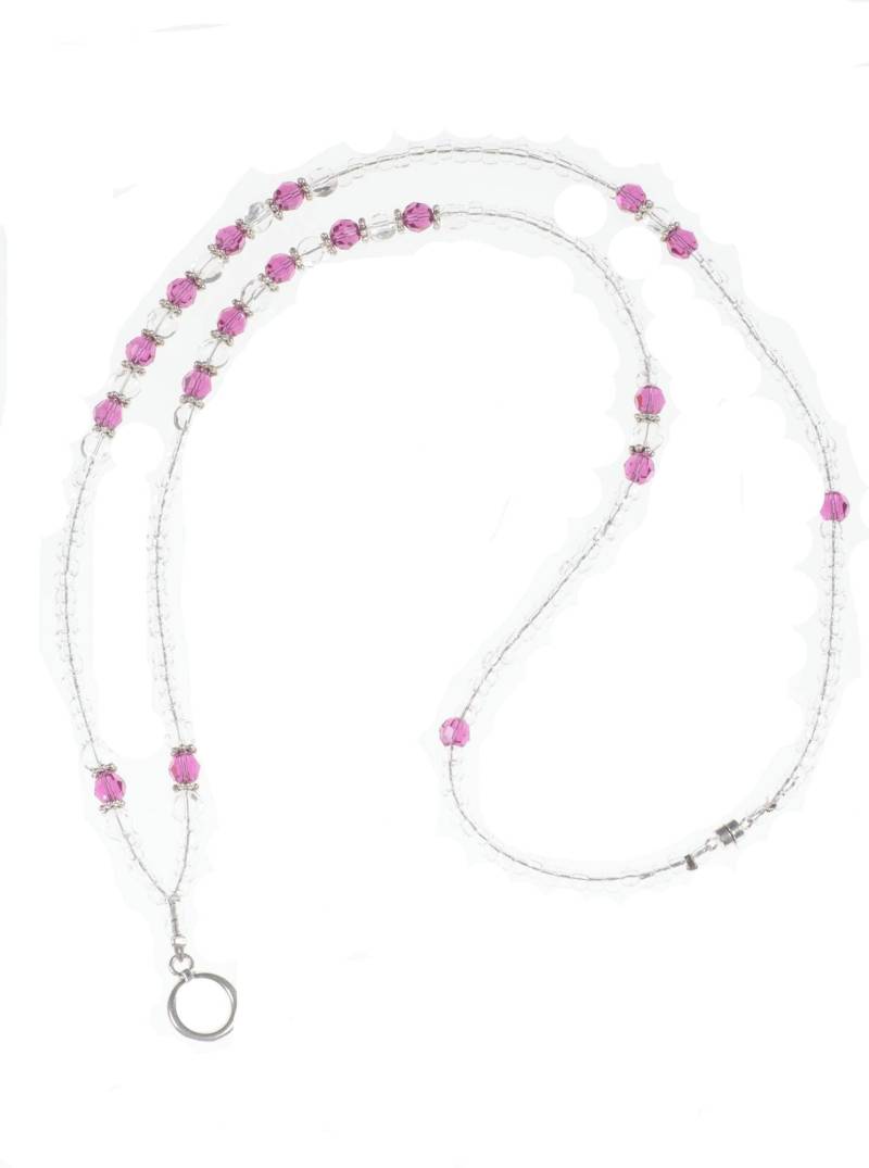 Brustkrebs Bewusstseins Geschenk, Id Ausweishalter, Fuschia Kristall Perle Lanyard, Perlen Lehrer Pta Geschenk Für Lehrer, Mitarbeiter Brustkrebs Bewusstseins Geschenk, Id Ausweishalter, Fuschia Kristall Perle Lanyard, Perlen Lehrer Pta Geschenk Für Lehrer, Mitarbeiter von WIGirlDesign