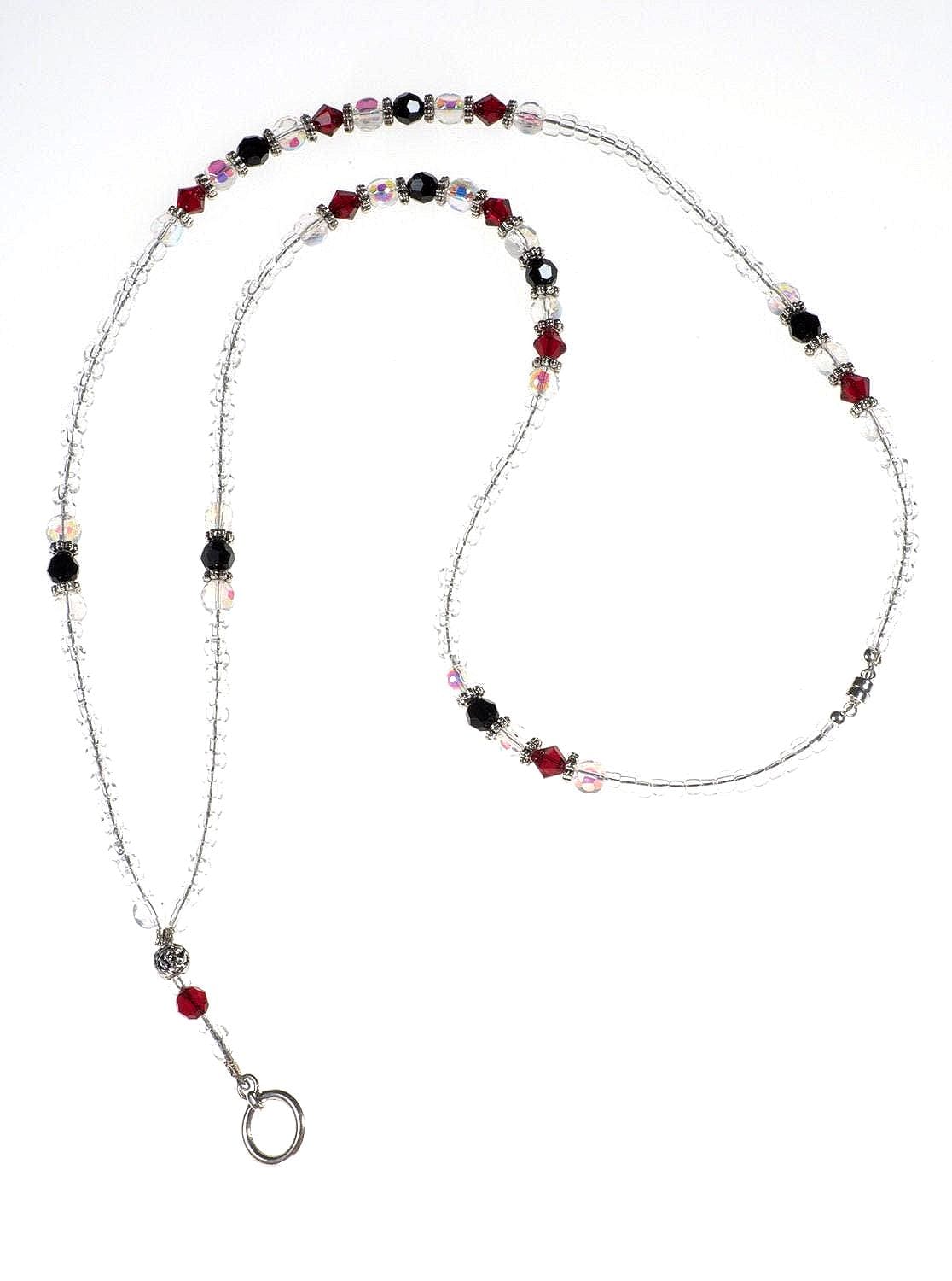 Schwarz & Rubin Kristall Schlüsselband, Id Ausweishalter, Perlen Lehrer Pta Geschenk Für Lehrer, Schmuck Geschenk, Mitarbeiter Schwarz & Rubin Kristall Schlüsselband, Id Ausweishalter, Perlen Lehrer Pta Geschenk Für Lehrer, Schmuck Geschenk, Mitarbeiter von WIGirlDesign
