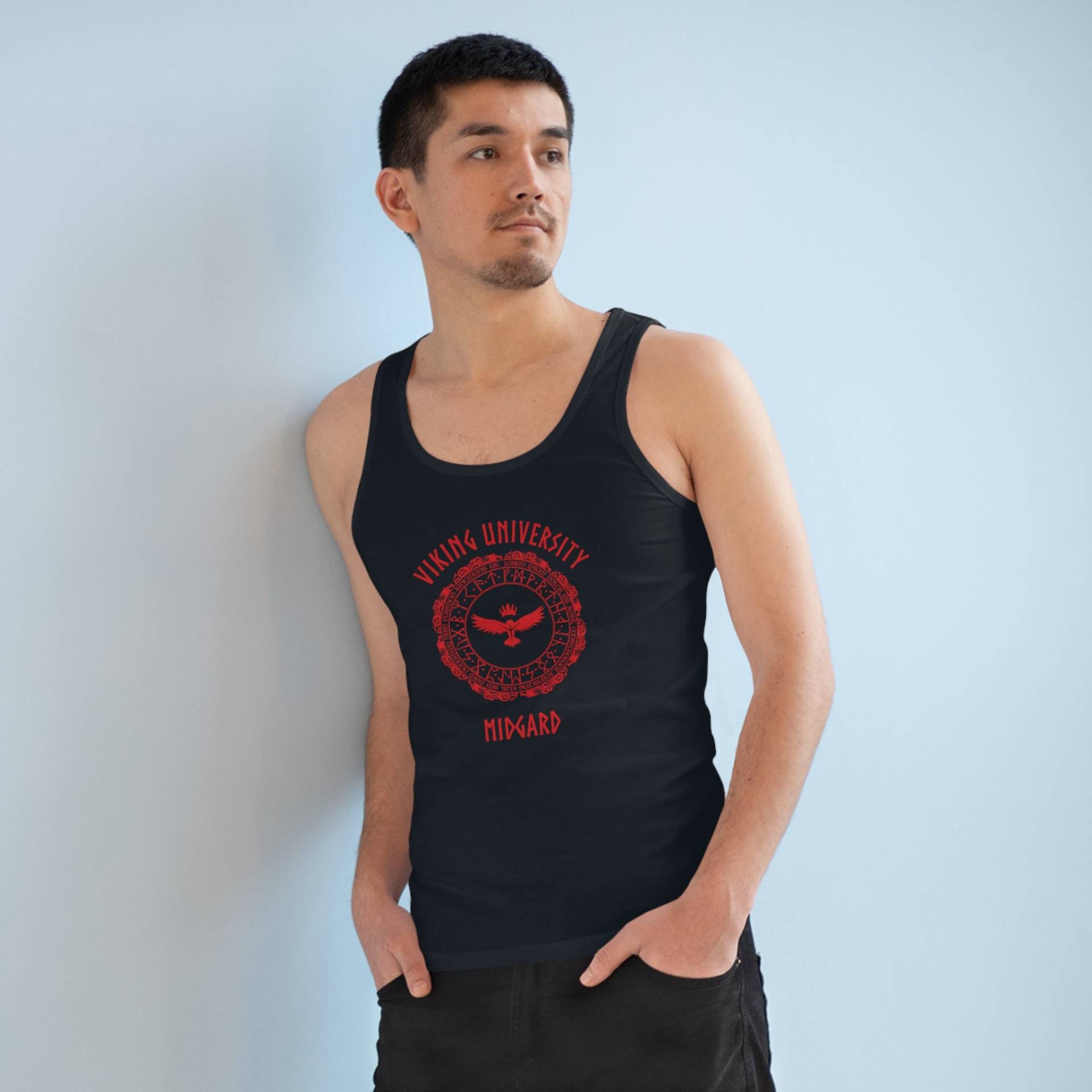 Tank Top "Viking University Red" | Bio-Zertfiziert Sommer Tattoo Sport Wikinger Vater Bruder Sohn Geschenk Geburtstag Tank Top "Viking University Red" | Bio-Zertfiziert Sommer Tattoo Sport Wikinger Vater Bruder Sohn Geschenk Geburtstag von WIKINGERKOENIG