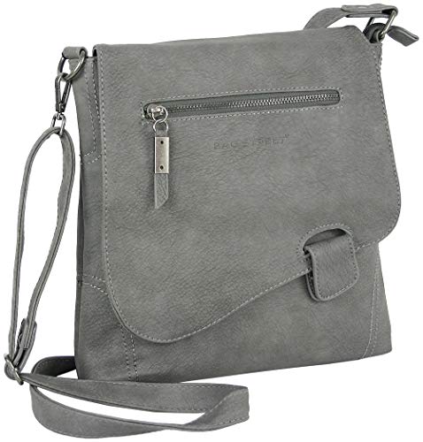 WILD THINGS ONLY !!! BAG STREET Damen Handtasche mit Riegel-Magnetverschluss und Reißverschluss | 4 Liter Volumen | Farbe Grau von WILD THINGS ONLY !!!