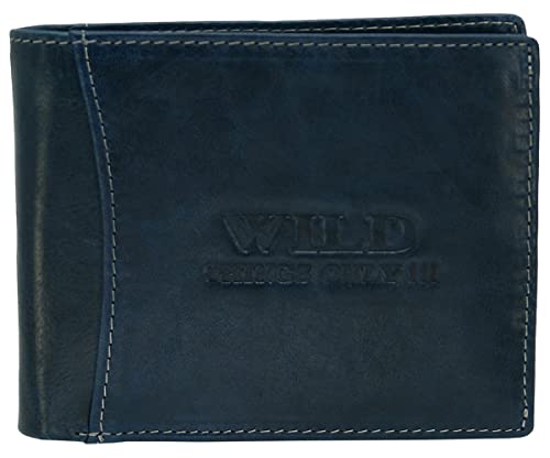 WILD THINGS ONLY !!! Herren Geldbörse Echt-Leder mit RFID-Schutz & Geschenkbox - Geldbeutel Brieftasche Portemonnaie von WILD THINGS ONLY !!!