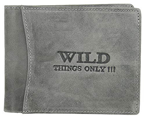 WILD THINGS ONLY !!! Herren Geldbörse Echt-Leder mit RFID-Schutz & Geschenkbox - Geldbeutel Brieftasche Portemonnaie von WILD THINGS ONLY !!!